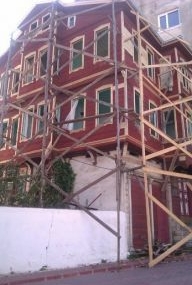 Aşı boyalı konağın restorasyonu başladı