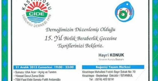 Soğuksu Derneği’nde 15. yıl coşkusu